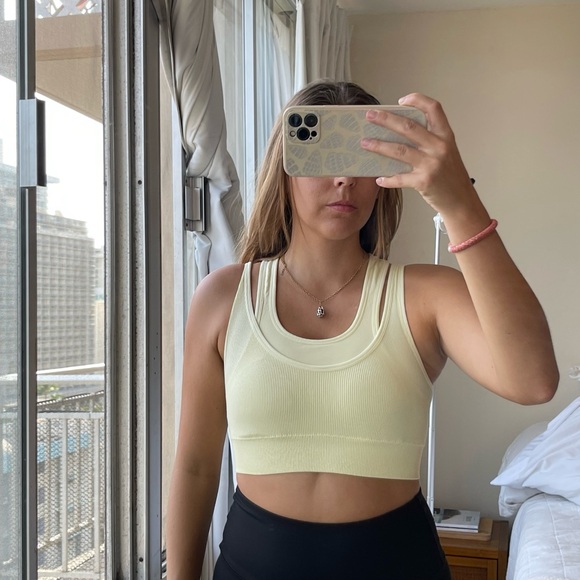 Yellow Ribbed Crop Top - Picture 4 of 4